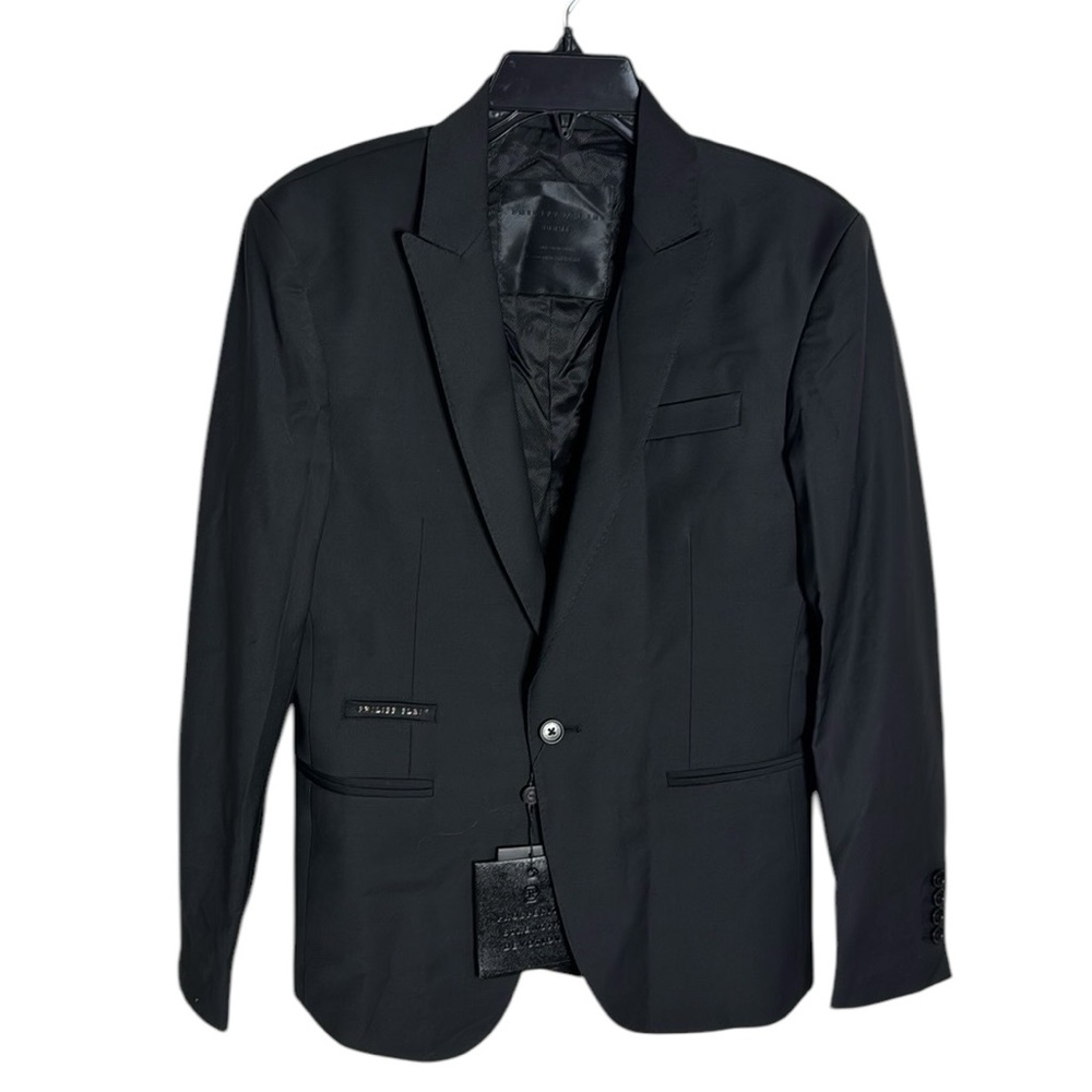 Philipp Plein One Button Blazer Black Wool blend Size  46